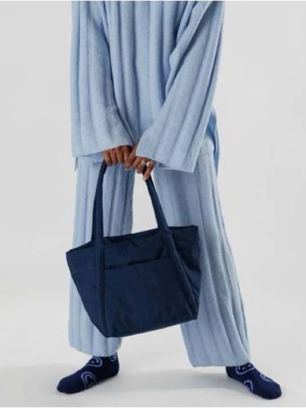BAGGU Mini Cloud Bag Tote Navy NWOT - Picture 5 of 11